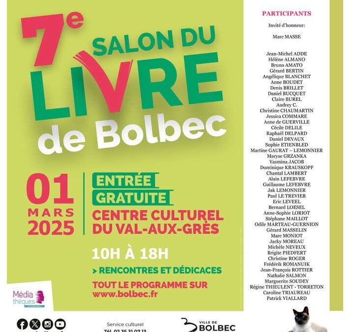 SALON DU LIVRE DE BOLBEC – le 1er mars 2025