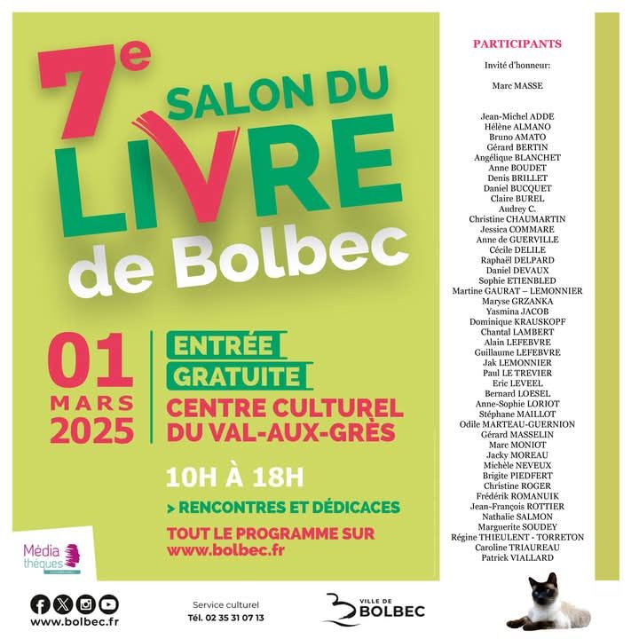 SALON DU LIVRE DE BOLBEC LE 1ER MARS 2025